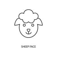 sheep face concept line icon. Simple element illustration. sheep face concept outline symbol design. vector