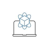 simulation concept line icon. Simple element illustration. simulation concept outline symbol design. vector