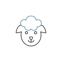 sheep face concept line icon. Simple element illustration. sheep face concept outline symbol design. vector