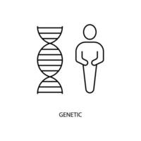 genetic concept line icon. Simple element illustration. genetic concept outline symbol design. vector