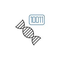 genetic code concept line icon. Simple element illustration. genetic code concept outline symbol design. vector