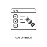 gene expresión concepto línea icono. sencillo elemento ilustración. gene expresión concepto contorno símbolo diseño. vector