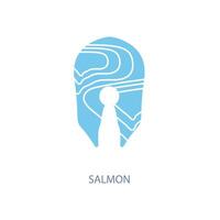 salmon concept line icon. Simple element illustration. salmon concept outline symbol design. vector