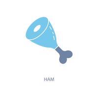 ham concept line icon. Simple element illustration. ham concept outline symbol design. vector