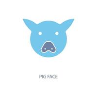 pig face concept line icon. Simple element illustration. pig face concept outline symbol design. vector