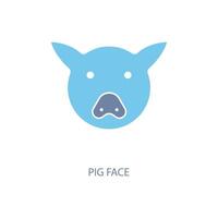 pig face concept line icon. Simple element illustration. pig face concept outline symbol design. vector