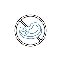 no meat concept line icon. Simple element illustration. no meat concept outline symbol design. vector