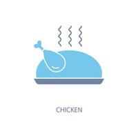 chicken concept line icon. Simple element illustration. chicken concept outline symbol design. vector