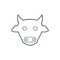 cow face concept line icon. Simple element illustration. cow face concept outline symbol design. vector