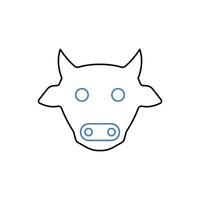 cow face concept line icon. Simple element illustration. cow face concept outline symbol design. vector