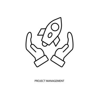 project management concept line icon. Simple element illustration. project management concept outline symbol design. vector