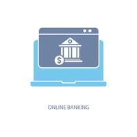 online banking concept line icon. Simple element illustration. online banking concept outline symbol design. vector