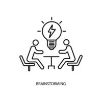 Brainstorming concept line icon. Simple element illustration. Brainstorming concept outline symbol design. vector