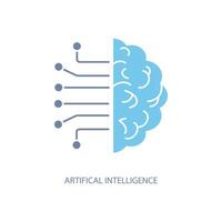 artifical intelligence concept line icon. Simple element illustration.artifical intelligence concept outline symbol design. vector