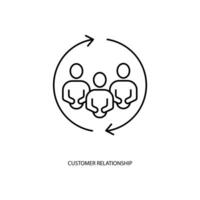 customer relationship concept line icon. Simple element illustration. customer relationship concept outline symbol design. vector