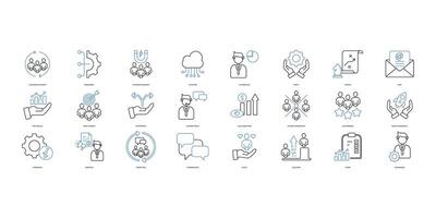 Customer relationship management icons set. Set of editable stroke icons.Vector set of Customer relationship management vector