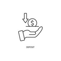 deposit concept line icon. Simple element illustration. deposit concept outline symbol design. vector