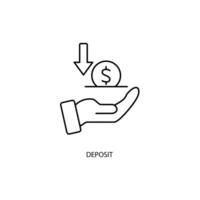 deposit concept line icon. Simple element illustration. deposit concept outline symbol design. vector