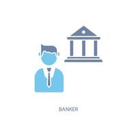 banker concept line icon. Simple element illustration. banker concept outline symbol design. vector