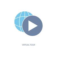 virtual tour concept line icon. Simple element illustration. virtual tour concept outline symbol design. vector