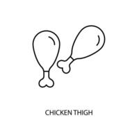 chicken thigh concept line icon. Simple element illustration. chicken thigh concept outline symbol design. vector