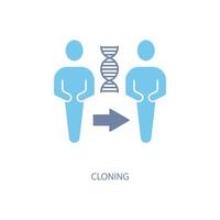 cloning concept line icon. Simple element illustration. cloning concept outline symbol design. vector