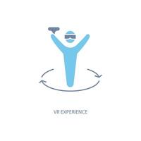 vr experiencia concepto línea icono. sencillo elemento ilustración. vr experiencia concepto contorno símbolo diseño. vector