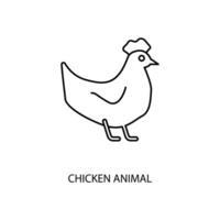 chicken face concept line icon. Simple element illustration. chicken face concept outline symbol design. vector