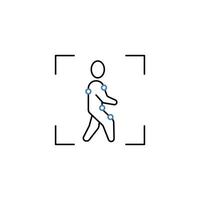 motion tracking concept line icon. Simple element illustration. motion tracking concept outline symbol design. vector