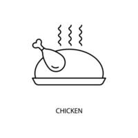 chicken concept line icon. Simple element illustration. chicken concept outline symbol design. vector