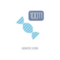 genetic code concept line icon. Simple element illustration. genetic code concept outline symbol design. vector