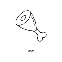 ham concept line icon. Simple element illustration. ham concept outline symbol design. vector