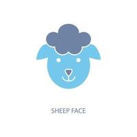 sheep face concept line icon. Simple element illustration. sheep face concept outline symbol design. vector