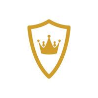 gold shield and king  icon vector design template