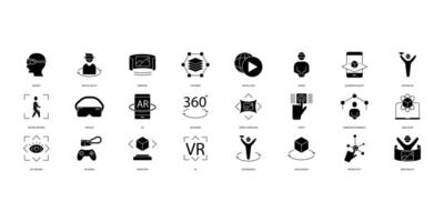 Virtual reality icons set. Set of editable stroke icons.Vector set of Virtual reality vector