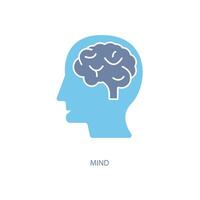 mind concept line icon. Simple element illustration. mind concept outline symbol design. vector