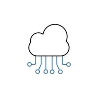 cloud crm concept line icon. Simple element illustration. cloud crm concept outline symbol design. vector