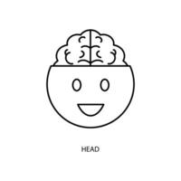 head concept line icon. Simple element illustration. head concept outline symbol design. vector