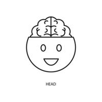 head concept line icon. Simple element illustration. head concept outline symbol design. vector