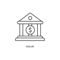 dollar concept line icon. Simple element illustration. dollar concept outline symbol design. vector