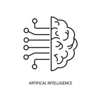 artifical intelligence concept line icon. Simple element illustration.artifical intelligence concept outline symbol design. vector