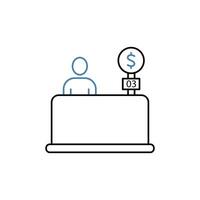 bank counter concept line icon. Simple element illustration. bank counter concept outline symbol design. vector