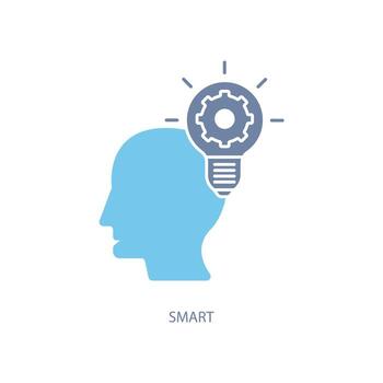 smart concept line icon. Simple element illustration.smart concept outline symbol design. vector
