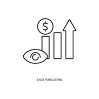 sales forecasting concept line icon. Simple element illustration. sales forecasting concept outline symbol design. vector