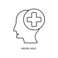 mental healt concept line icon. Simple element illustration.mental healt concept outline symbol design. vector