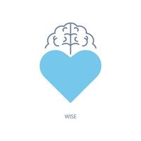 wise concept line icon. Simple element illustration.wise concept outline symbol design. vector