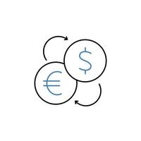 currency exchange concept line icon. Simple element illustration. currency exchange concept outline symbol design. vector