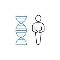 genetic concept line icon. Simple element illustration. genetic concept outline symbol design. vector