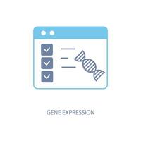 gene expression concept line icon. Simple element illustration. gene expression concept outline symbol design. vector