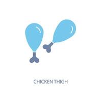 chicken thigh concept line icon. Simple element illustration. chicken thigh concept outline symbol design. vector